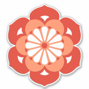 Lotos-BlumeMandala, Pastell und Mandarine Aufkleber