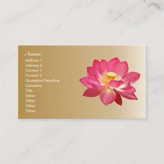 Lotos-Blumen-Geschäfts-Karte Visitenkarte (Vorderseite)