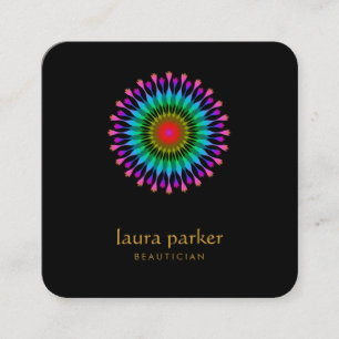 Lotos-Blumen-Logo-heilendes Therapie-Yoga Quadratische Visitenkarte