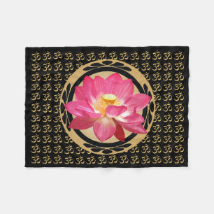 Lotos-Blumen-OM-Fleece-Decke 30" x40 " Fleecedecke