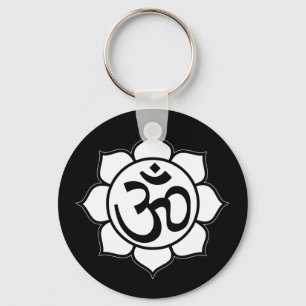 Lotos-Blumen-Om-Symbol Schlüsselanhänger