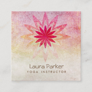Lotos-Blumen-Yoga-Lehrer-Meditation holistisch Quadratische Visitenkarte