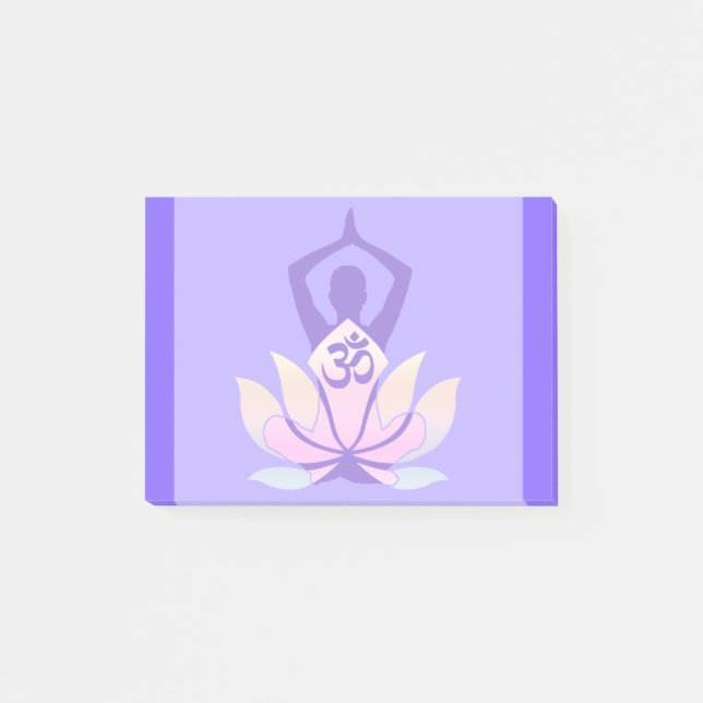 Lotos-Blumen-Yoga OM Namaste geistiges auf Post-it Klebezettel (Vorderseite)
