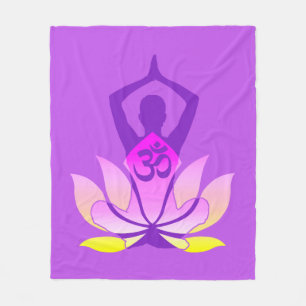 Lotos-Blumen-Yoga-Pose-Pastell OM Namaste Fleecedecke