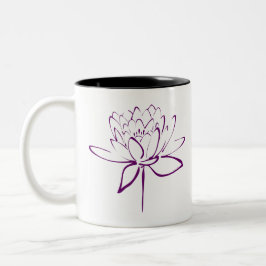 Lotos-Kalligraphie (lila) Zweifarbige Tasse