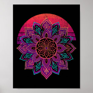 Lotos-Mandala-Buddha-Zen-Kunst-Sukkulente-Botanik Poster