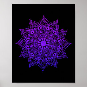 Lotos-Mandala-Buddha-Zen-Kunst-Sukkulente Botanisc Poster
