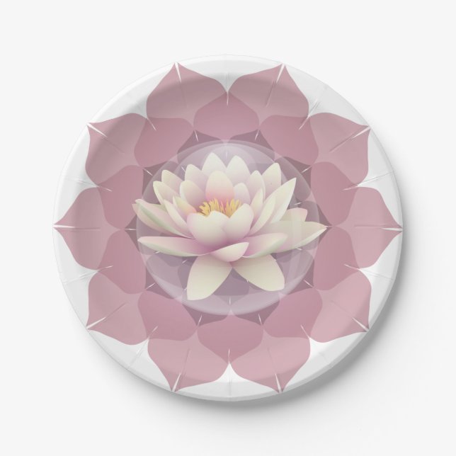 Lotos u. Mandala Pappteller (Vorderseite)