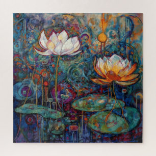 Lotos- und Wasserlilien-Puzzle
