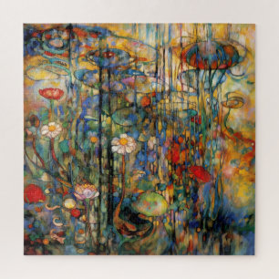 Lotos- und Wasserlilien-Puzzle