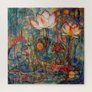 Lotos- und Wasserlilien-Puzzle