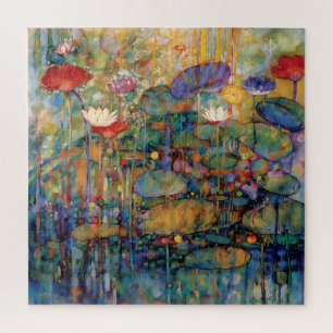 Lotos- und Wasserlilien-Puzzle