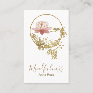 *~* Lotos-Yoga-Meditationmindfulness-GoldGlitzer Visitenkarte