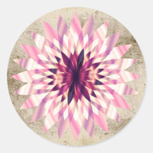 Lotosblume Aquarell Lila Logo Heilung Yoga Runder Aufkleber