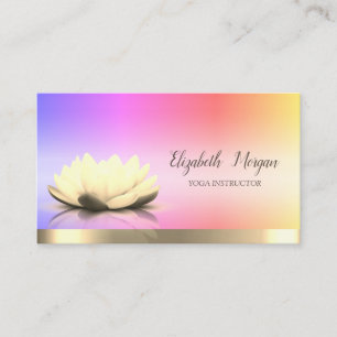 Lotosblume Goldstreifen Yoga-Lehrer Visitenkarte