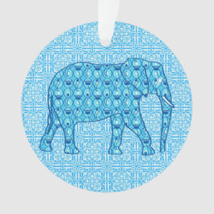 Lotosblumen-Elefant - Türkis Ornament