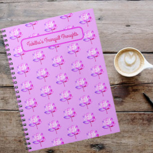 Lotosblumen Lila Hintergrund Notizbuch Notizblock