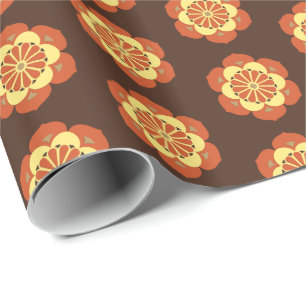 Lotosblumen-Mandala, Braun, Rost und Gelb Geschenkpapier