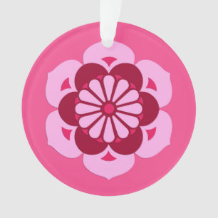 Lotosblumen-Mandala, Fuchsienrosa und Burgunderrot Ornament