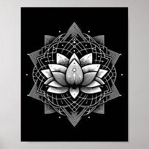 Lotosblumen-Mandala Heilige Geometrie Geometrische Poster