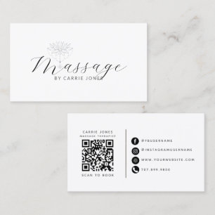 Lotosblumen-Massagetherapeut QR-Code Visitenkarte