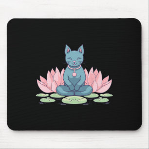 Lotosblumenkatze bei der Yogameditation Spirituell Mousepad