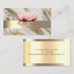 Lotosblüten-Gold-Glitter-Yoga Visitenkarte