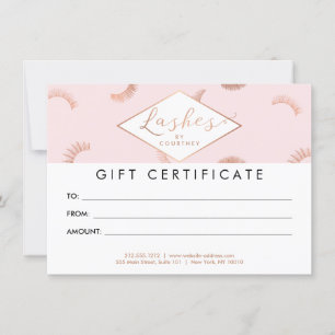 Lots de cils Motif rose/Rose Gold Carte cadeau