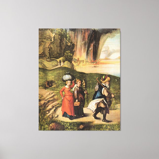 Lot's Escape, berühmtes Gemälde von Albrecht Durer Leinwanddruck (Vorderseite)