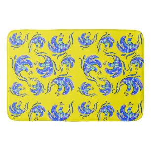 Lots of abstract art waves badematte