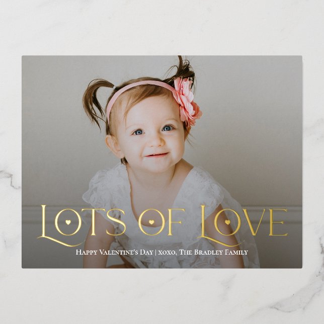 Lots of Love Foil Carte postale Saint Valentin (Recto)