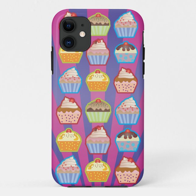 Lotsa Kuchen-purpurner blaue Streifen iPhone 5 Case-Mate iPhone Hülle (Rückseite)