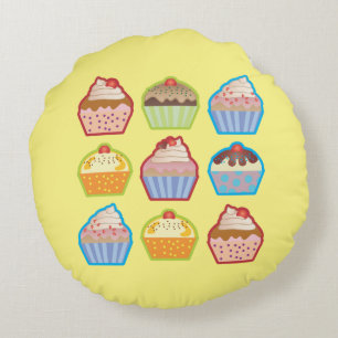 Lotsa Niedlich Cupcakes Girl Rundes Kissen
