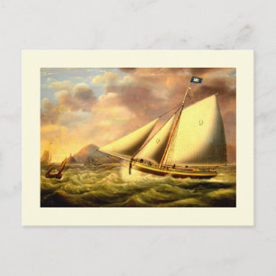Lotseboot 9 Vintage-Fine-Art Postkarte