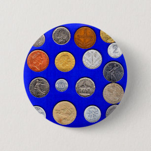 Lotsen alte ausländische Münzen Button