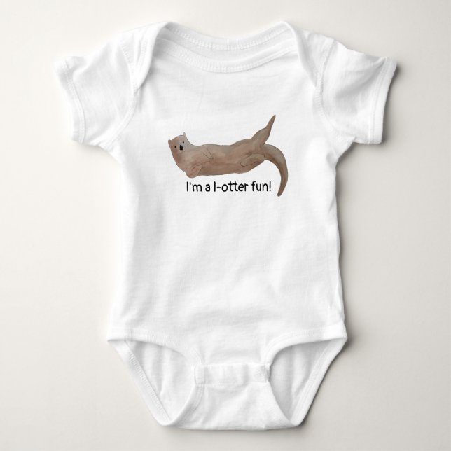 Lotta Fun Niedlich Pun Otter Baby Strampler (Vorderseite)