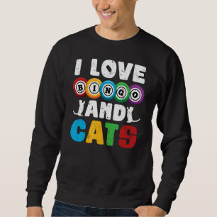Lotterie Cat Gambling Bingo Player Pet Cat Eigentü Sweatshirt