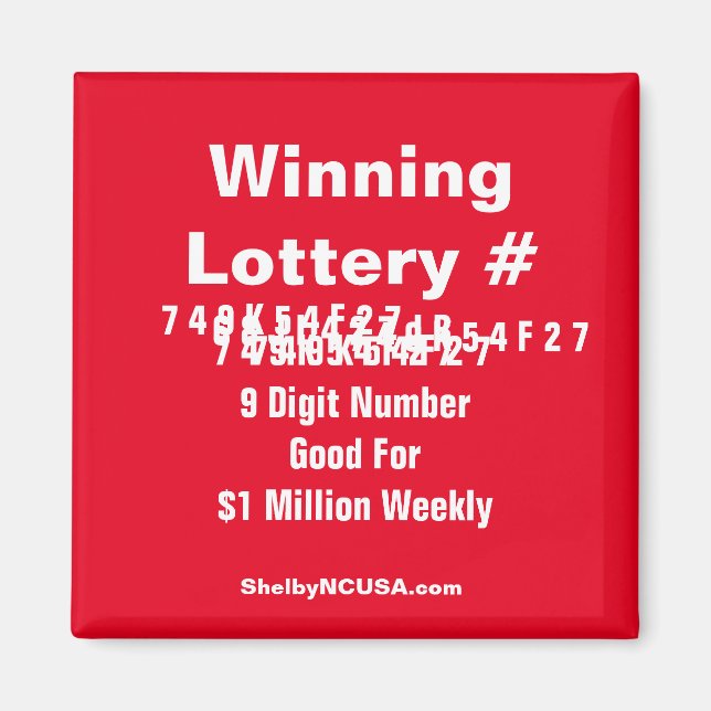 Lotterie gewinnt Nummer Magnet (Vorne)