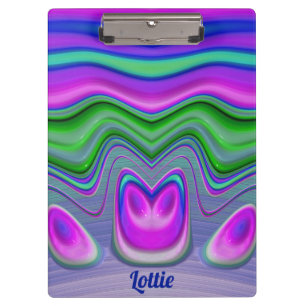 LOTTIE ~ 3D! Rosa, Lila, Grün, Blau Klemmbrett