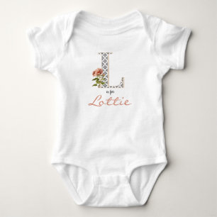 Lottie Name Reveal Blumenbrief L Girl Whimsical Baby Strampler
