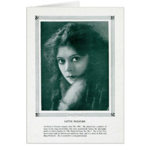 Lottie Pickford 1916 cartes vintages de portrait