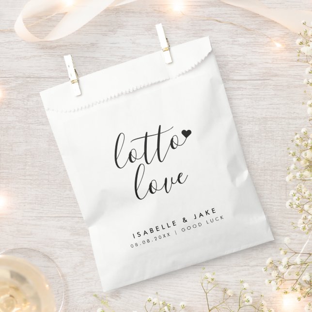 Lotto Liebe | Lotterie Minimalistische Hochzeit Geschenktütchen (Ausgeschnitten)