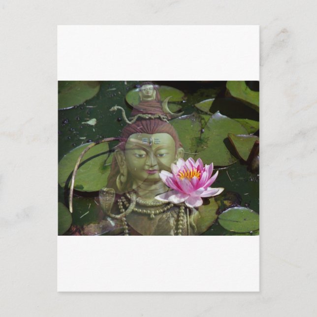 Lotus 1 & Buddha Postkarte (Vorderseite)