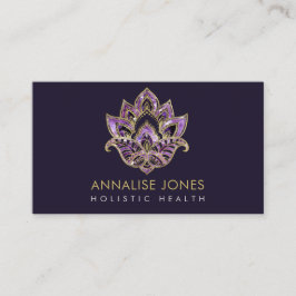 Lotus - Amethyst Beschaffenheit und Gold verziert Visitenkarte