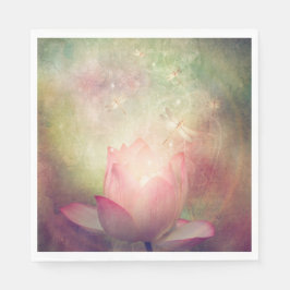 Lotus and Dragonflies Paper Napkin Serviette