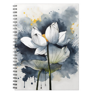 Lotus - Aquarellblumen Notizblock