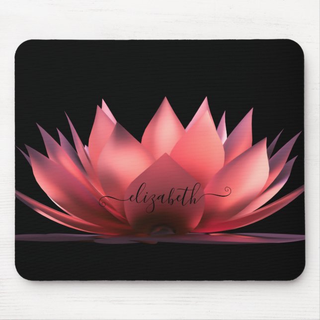 Lotus Black Personalisiert Mousepad (Vorne)