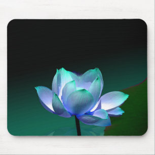 Lotus bleu en pleine floraison, tapis de souris