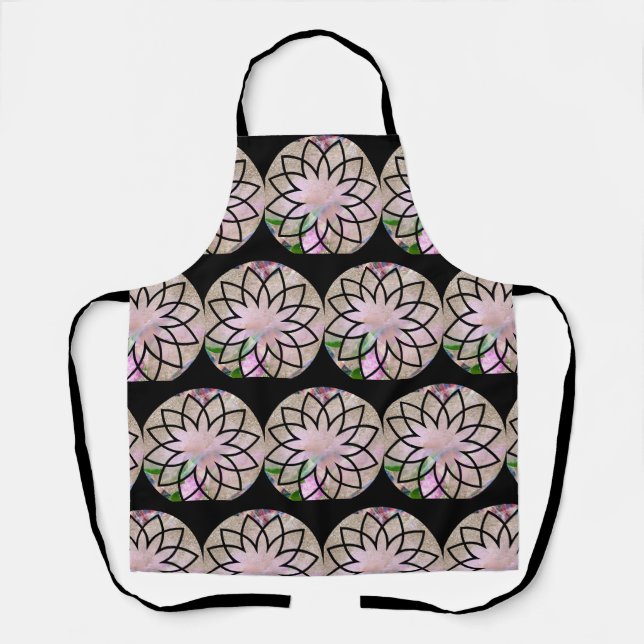 Lotus Blossom Floral Springtime Pastell Pink Schürze (Vorderseite)