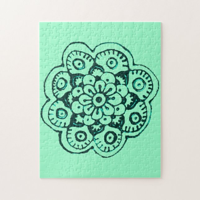 Lotus Blossom (Henna) (Aquamarin) (Vertikal)